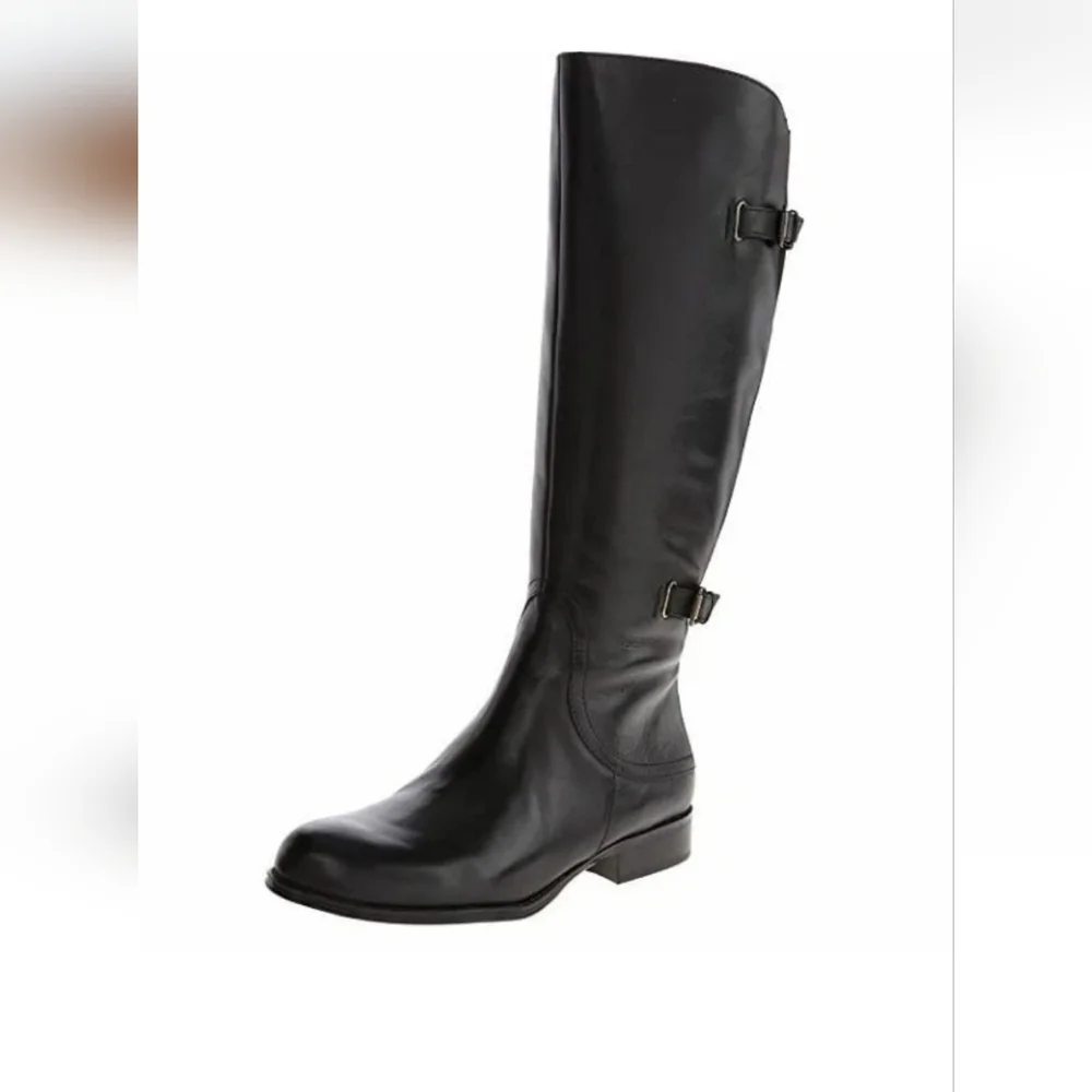 Naturalizer N5 Comfort JAMISON Black Knee High Leather Riding Boots, Size 7.5